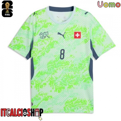 Svizzera Remo Freuler #8 Seconda Maglia Mondiali 2026 Manica Corta